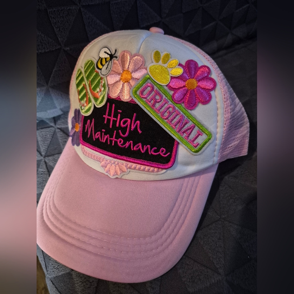 Trucker hat with patches